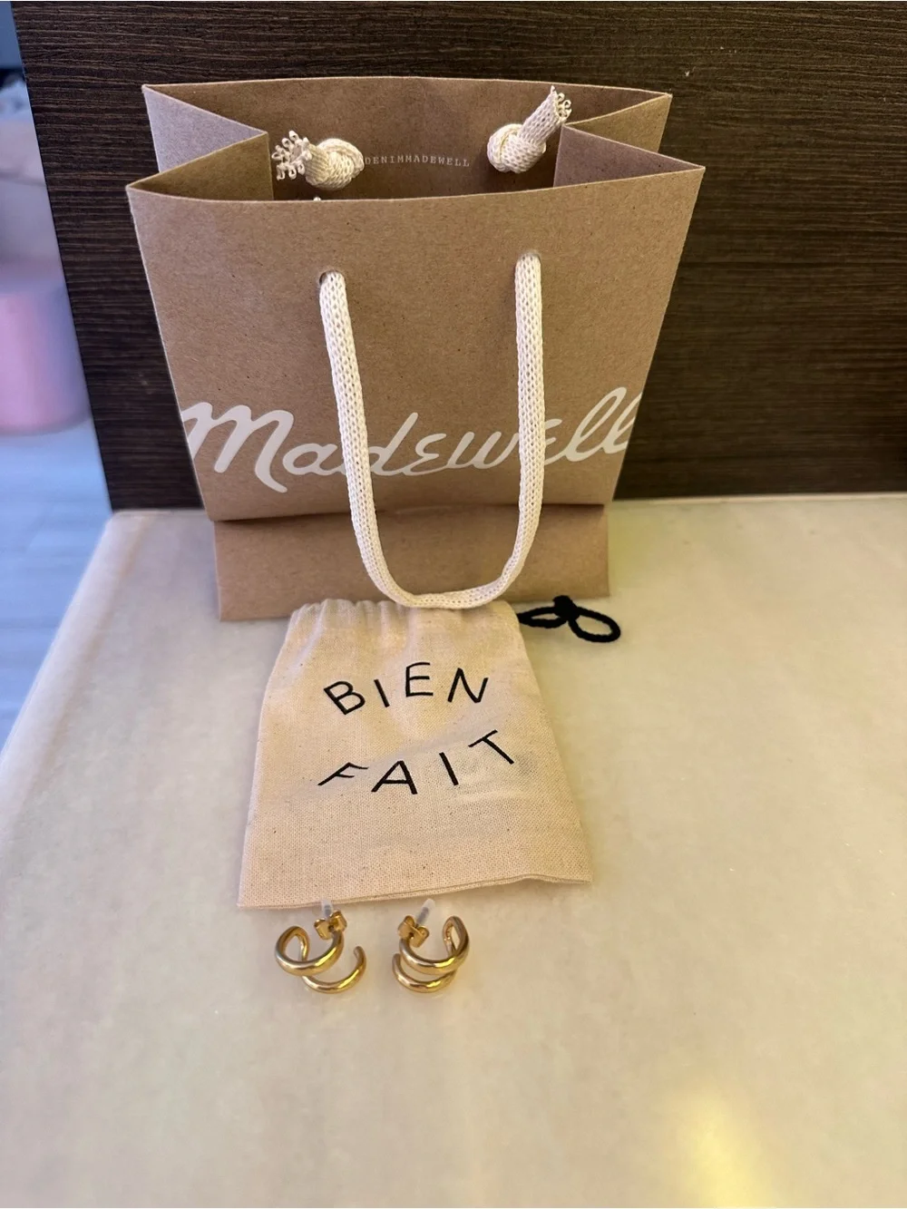 Madewell Variegated Double Hoop Stud Earrings - BRAND NEW